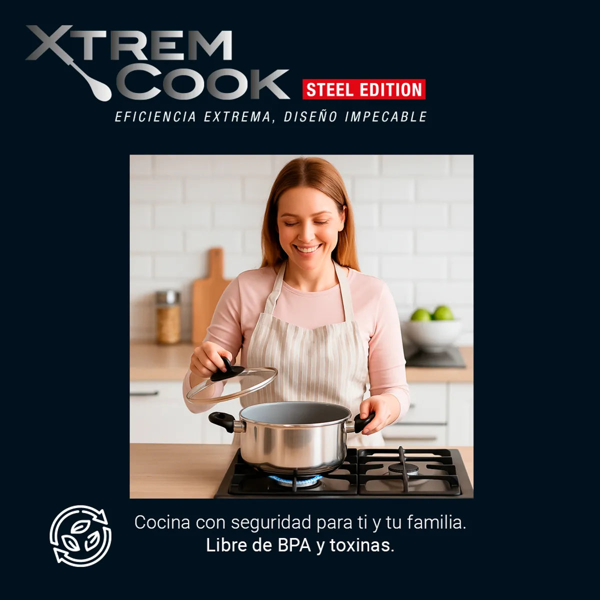 Xtrem Cook Steel Set de Sartenes y Ollas con 6 Piezas