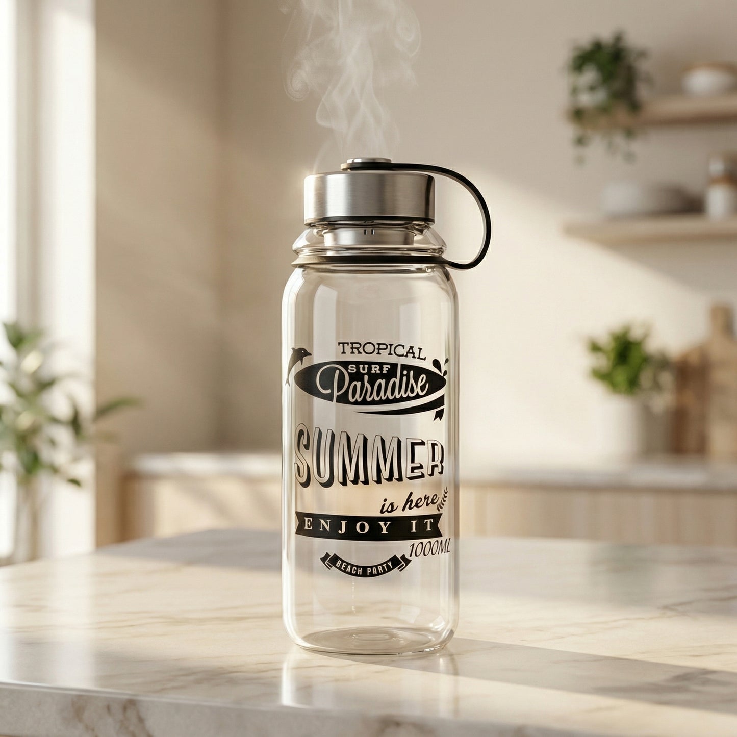 Termo Tapa De Acero Vidrio 1000ml