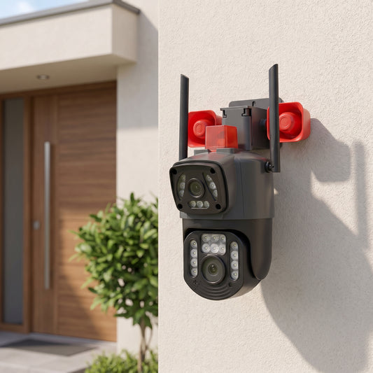 Camara Wifi Doble Lente 1080 Sirena 220V