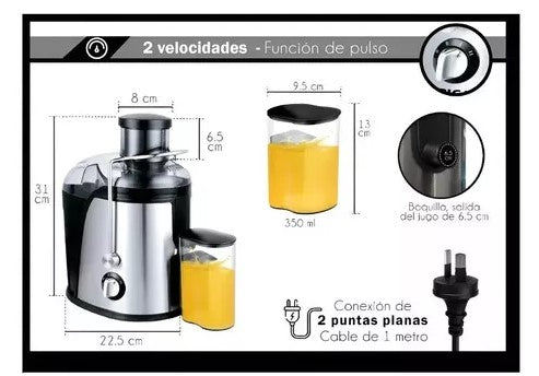 Extractor de Jugos Zumo Verduras Frutas