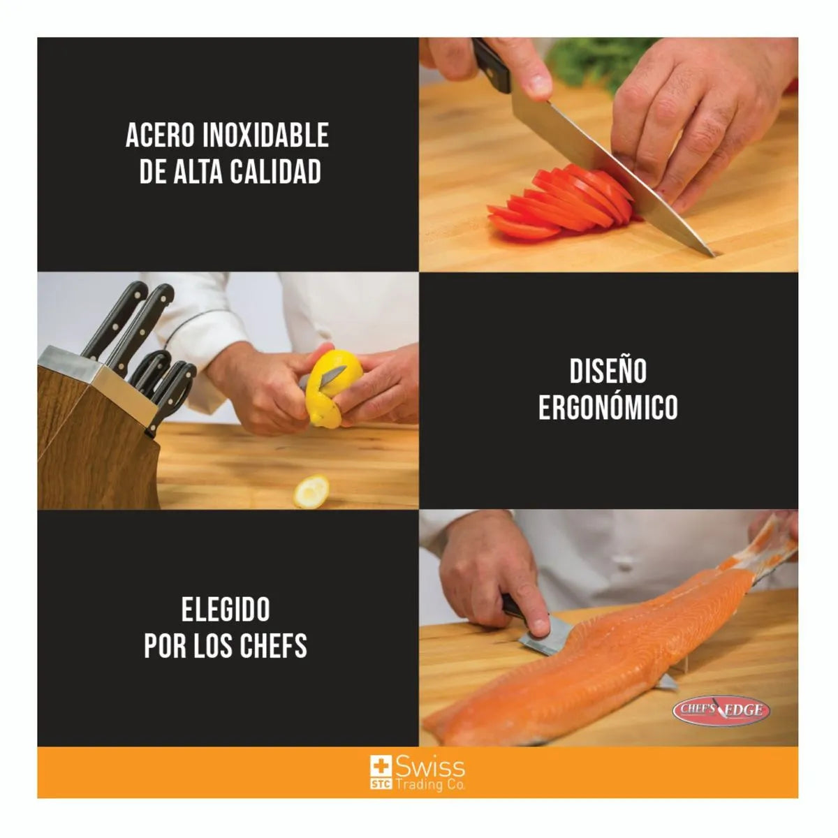 Chef’s Edge Set 10 piezas Bloque Afilador Acero Inoxidable