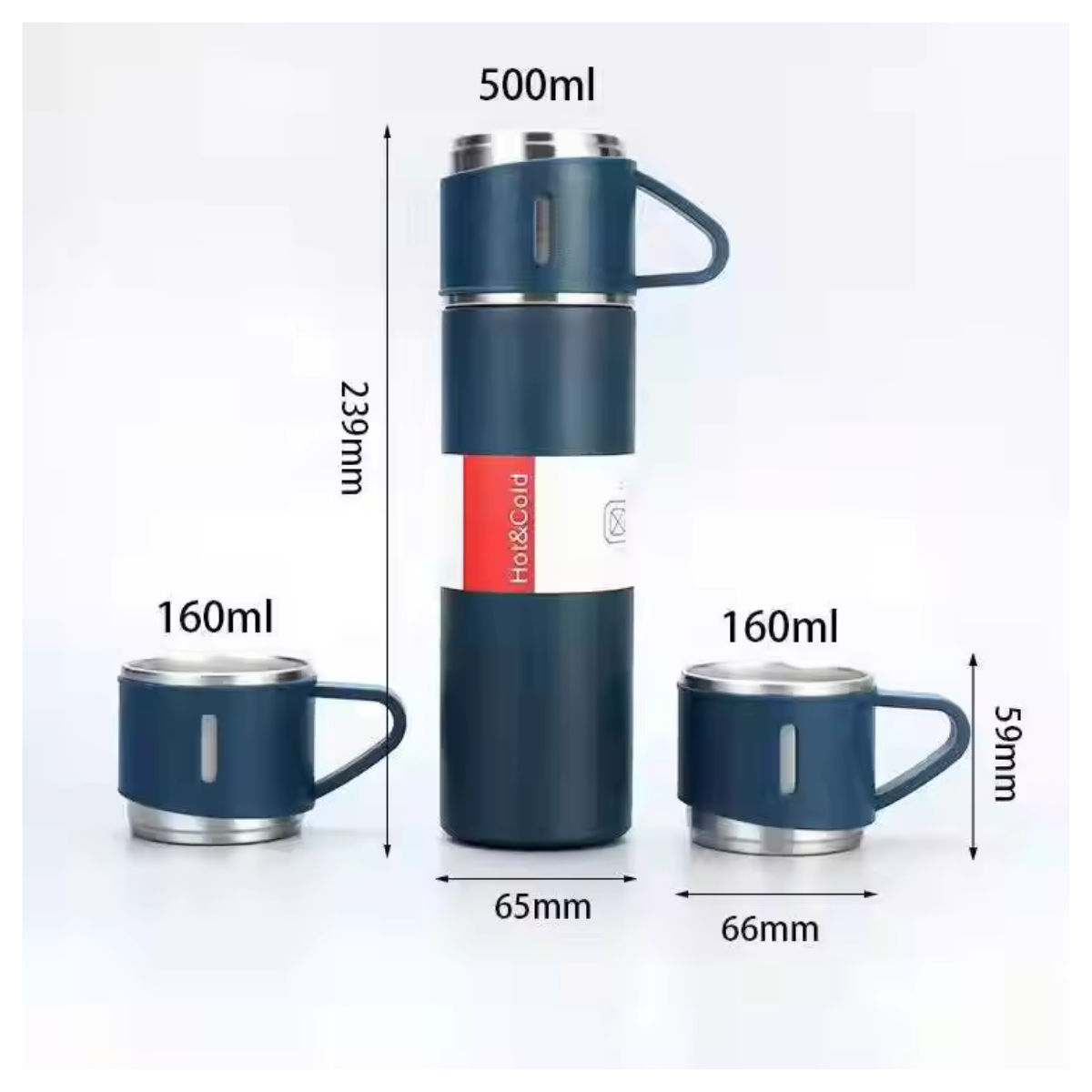 Termo para Agua Caliente 500ml + 2 Tazas 500 Ml