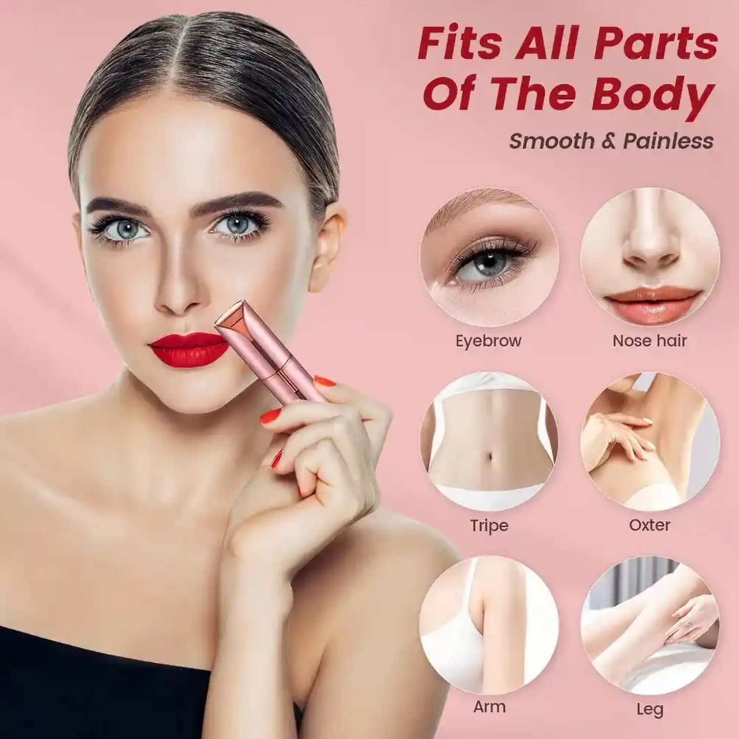 Kit Depiladora Facial + Cepillo Alisador 3 en 1