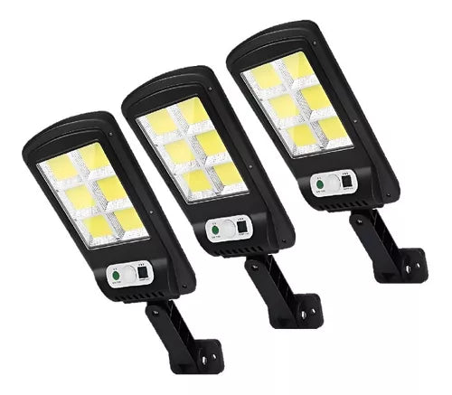 Pack 3 Focos Solares Exterior con Sensor de Movimiento Negro