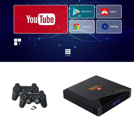 TV Box 8K + Consola Retro 2 en 1 TX9 PRO - 10,000 Juegos + Streaming 4K
