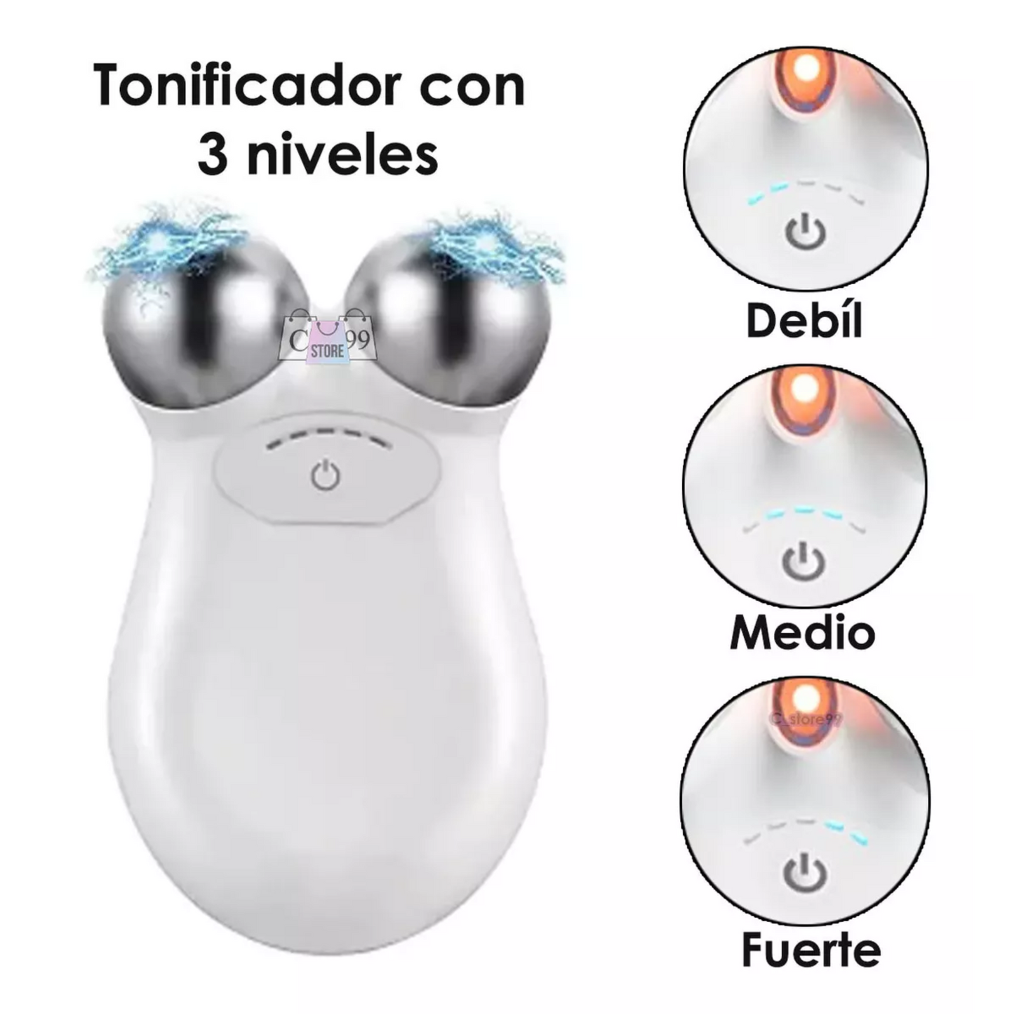 Masajeador Facial Microcorriente USB contra Arrugas y Reafirmante Facial