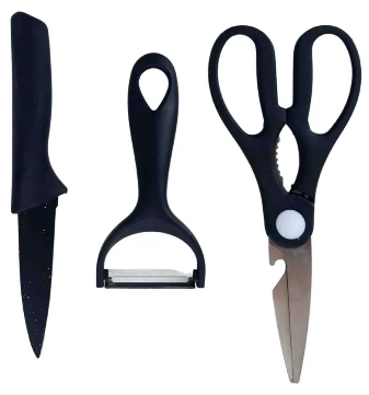 Set de Cuchillos Cocina Negro Kitchen 6 Piezas