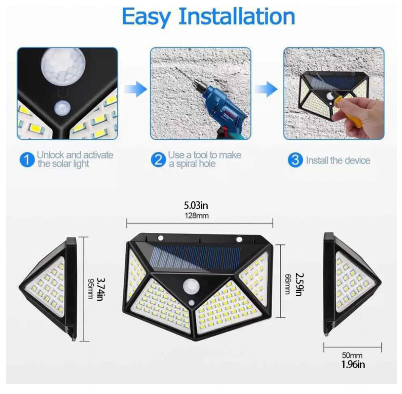 Pack 3 Lampara Led Solar
