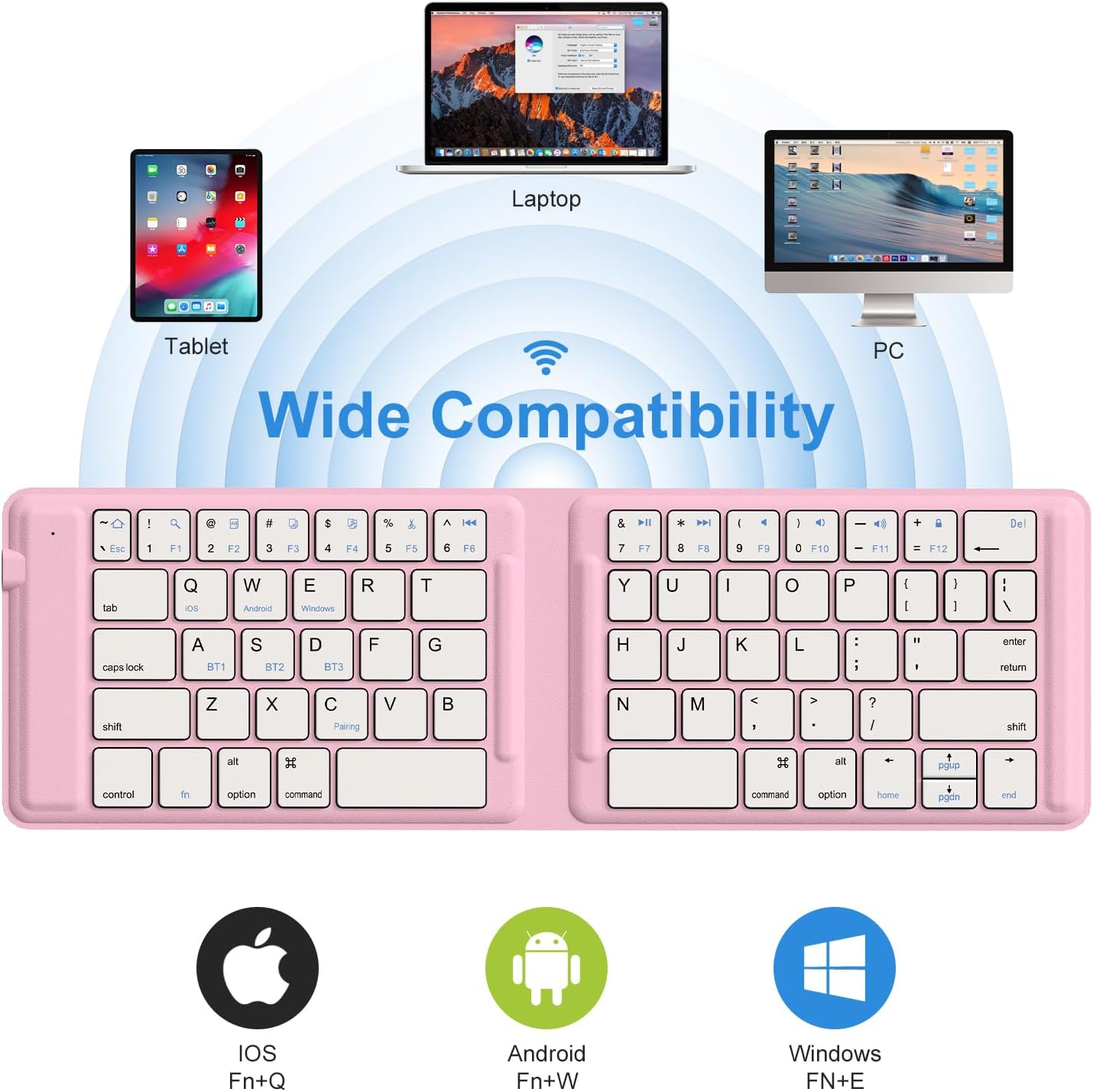 Teclado Bluetooth Plegable Inalámbrico