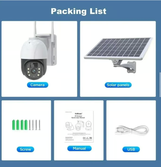 Cámara Seguridad con Panel Solar Inalámbrica Wifi IP66