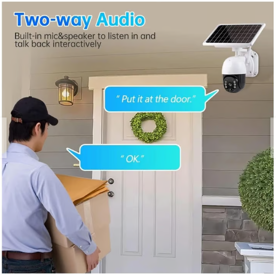 Cámara Seguridad con Panel Solar Inalámbrica Wifi IP66
