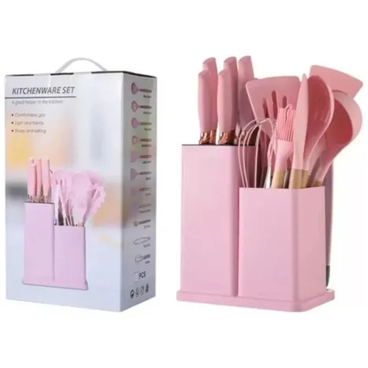 Juego Utensilios 19 Piezas Silicona Antiadherente de Cocina