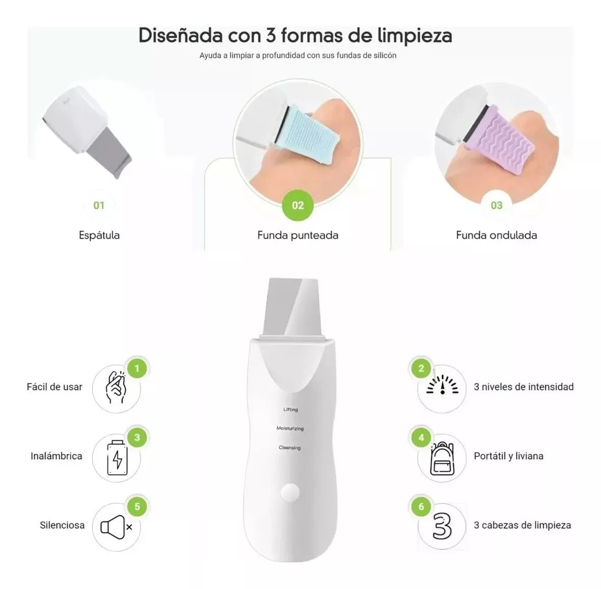 Set Masajeador Radiofrecuencia y Espátula Ultrasónica