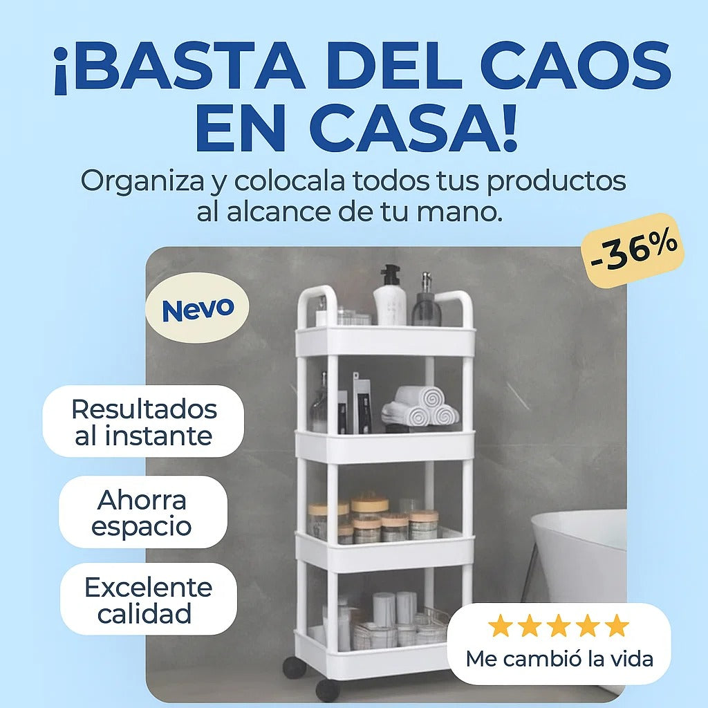 Carrito Multifuncional con Ruedas para Hogares Inteligentes 4 Niveles