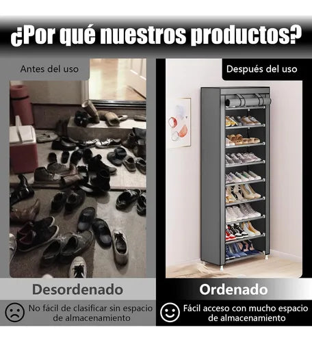 Zapatera Armable Organizador Vertical 10 Niveles