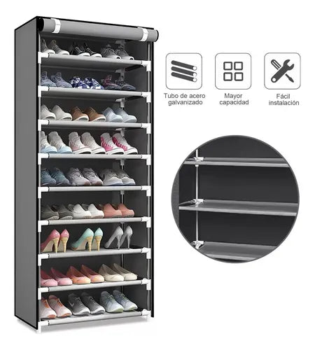 Zapatera Armable Organizador Vertical 10 Niveles