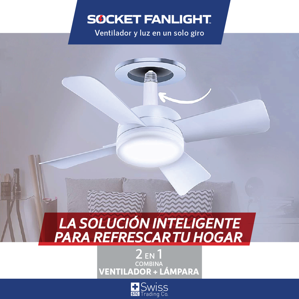 Lampara Con Ventilador De Techo Socket Fan Light