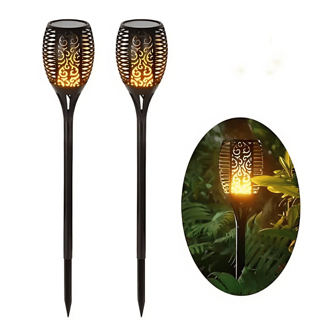 Pack 4 Antorchas Solares para Jardín Grandes LED 50cm