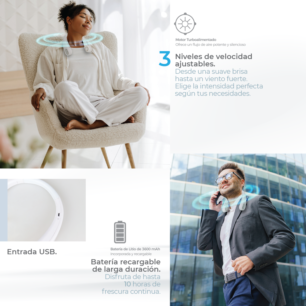 Polar Breeze Neck Ventilador de Cuello Portatil