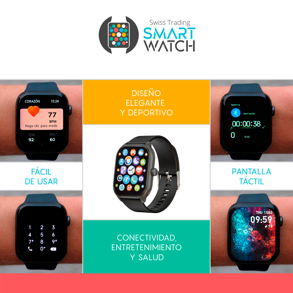 Smart Watch Reloj Inteligente Multifunción 1 Und.