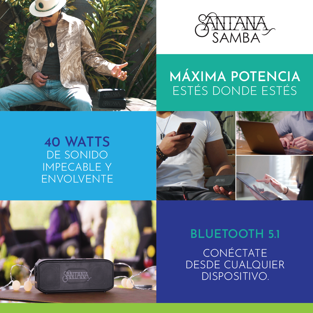 Pack Santana Rio Auriculares + Parlante Bluetooth 5.1