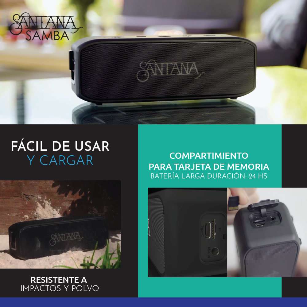 Pack Santana Rio Auriculares + Parlante Bluetooth 5.1