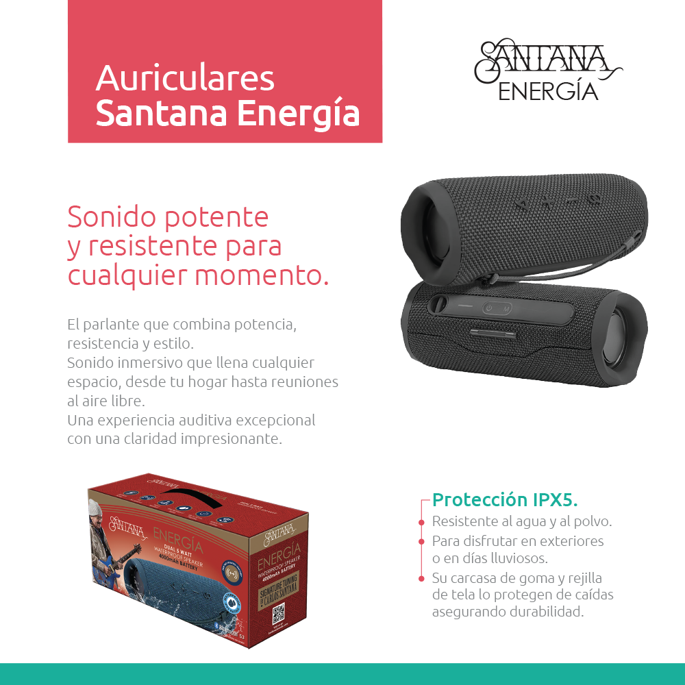 Pack Santana Mambo Auriculares Inalámbricos + Parlante Bluetooth 5.3