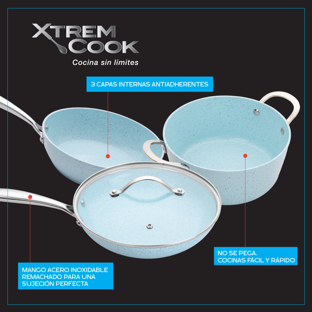 Xtrem Cook Set de Sartenes con 4 Piezas