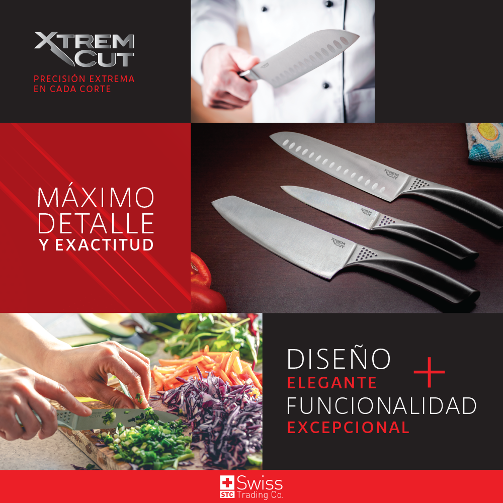 Xtrem Cut Set de 3 Cuchillos Acero c/Mango Ergonómico