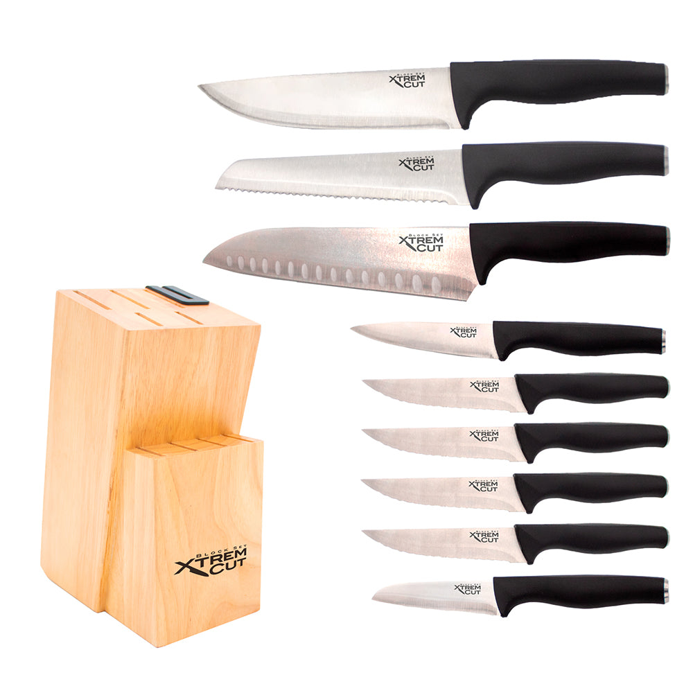 Xtrem Cut Block Set - 10 piezas c/ Afilador Acero Inox