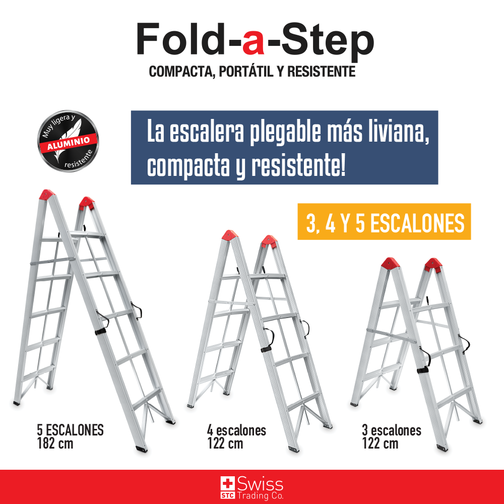 Fold a Step Escalera Profesional Plegable 5 Escalones