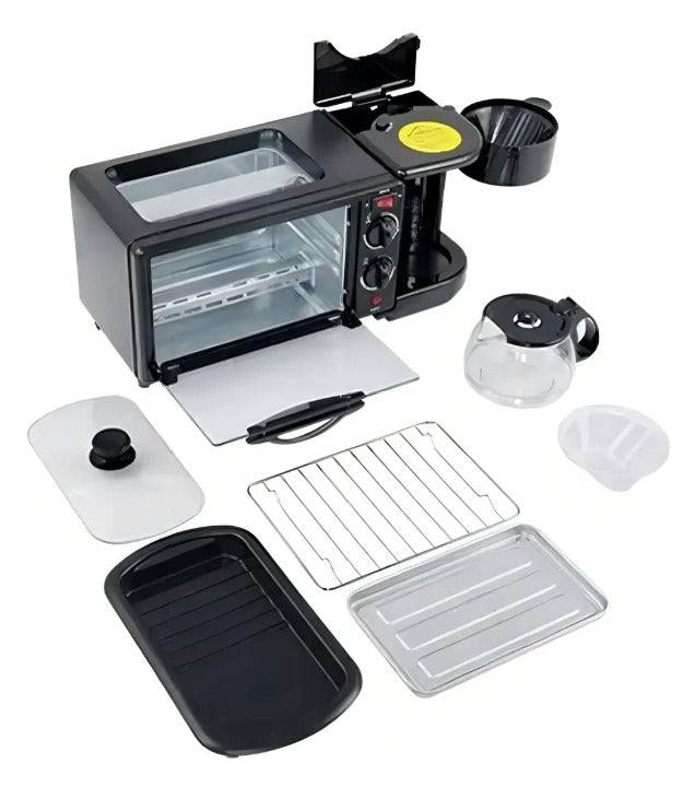 Horno Eléctrico 3 En 1 Cafetera Tostador Horno