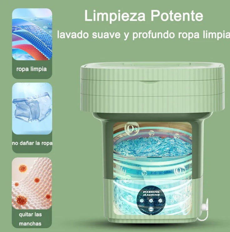Lavadora Portátil Plegable 10 Litros Color Verde