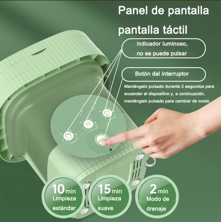 Lavadora Portátil Plegable 10 Litros Color Verde