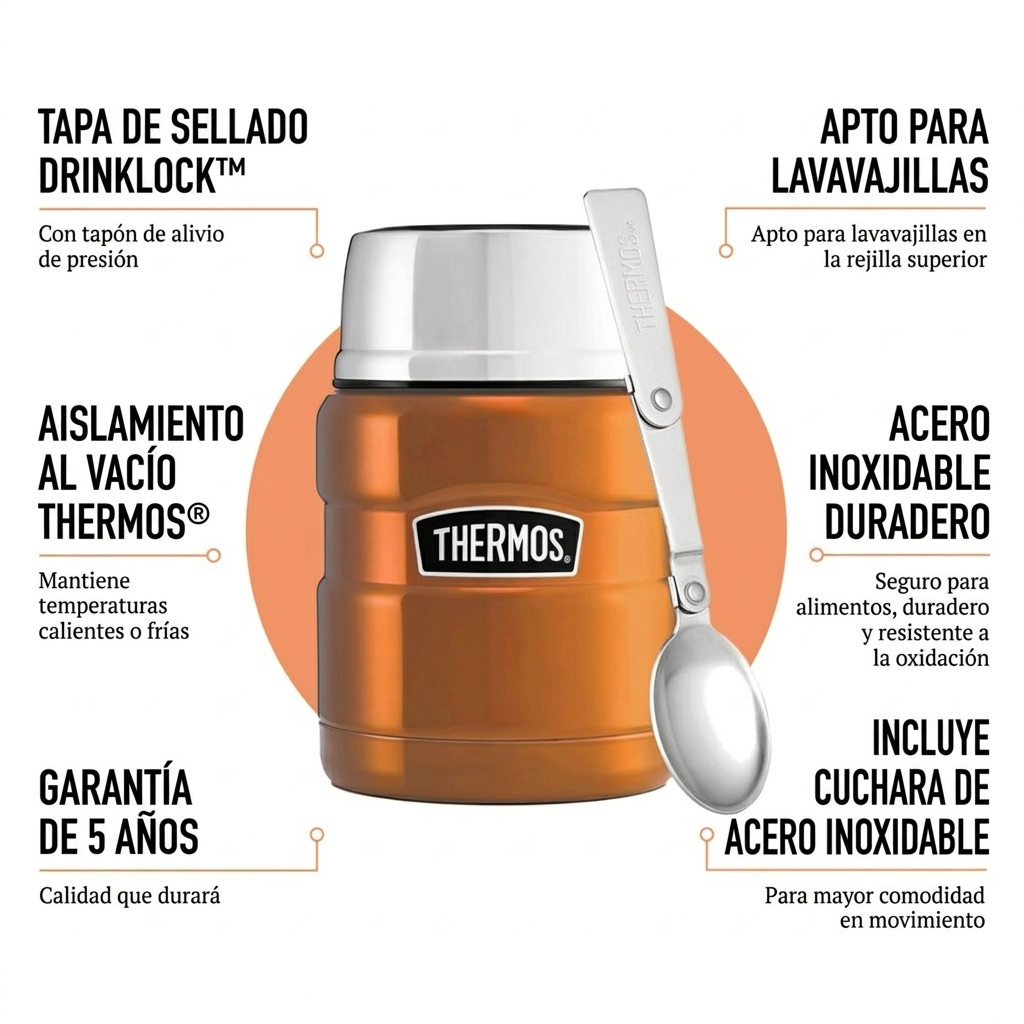 Termo Comida Cuchara Acero Inoxidable
