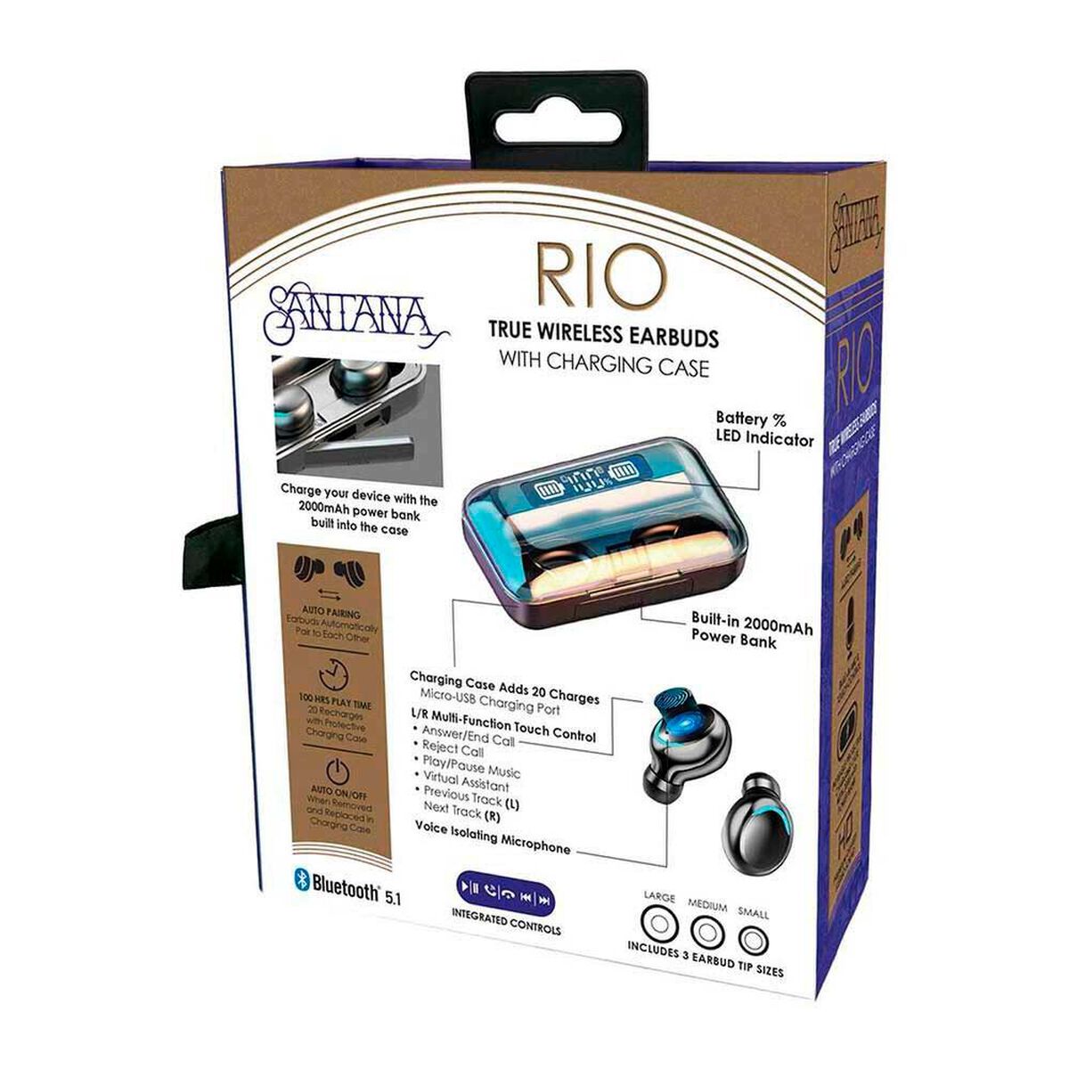 Santana Rio Auriculares Bluetooth 5.1