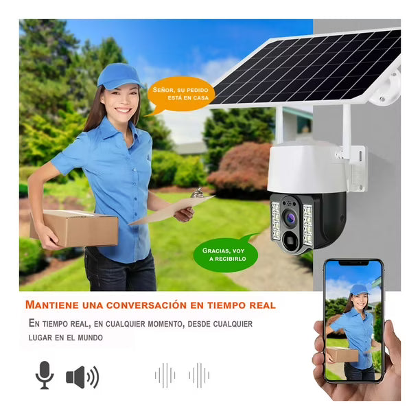 Cámara Solar PTZ WiFi 2K Nocturna