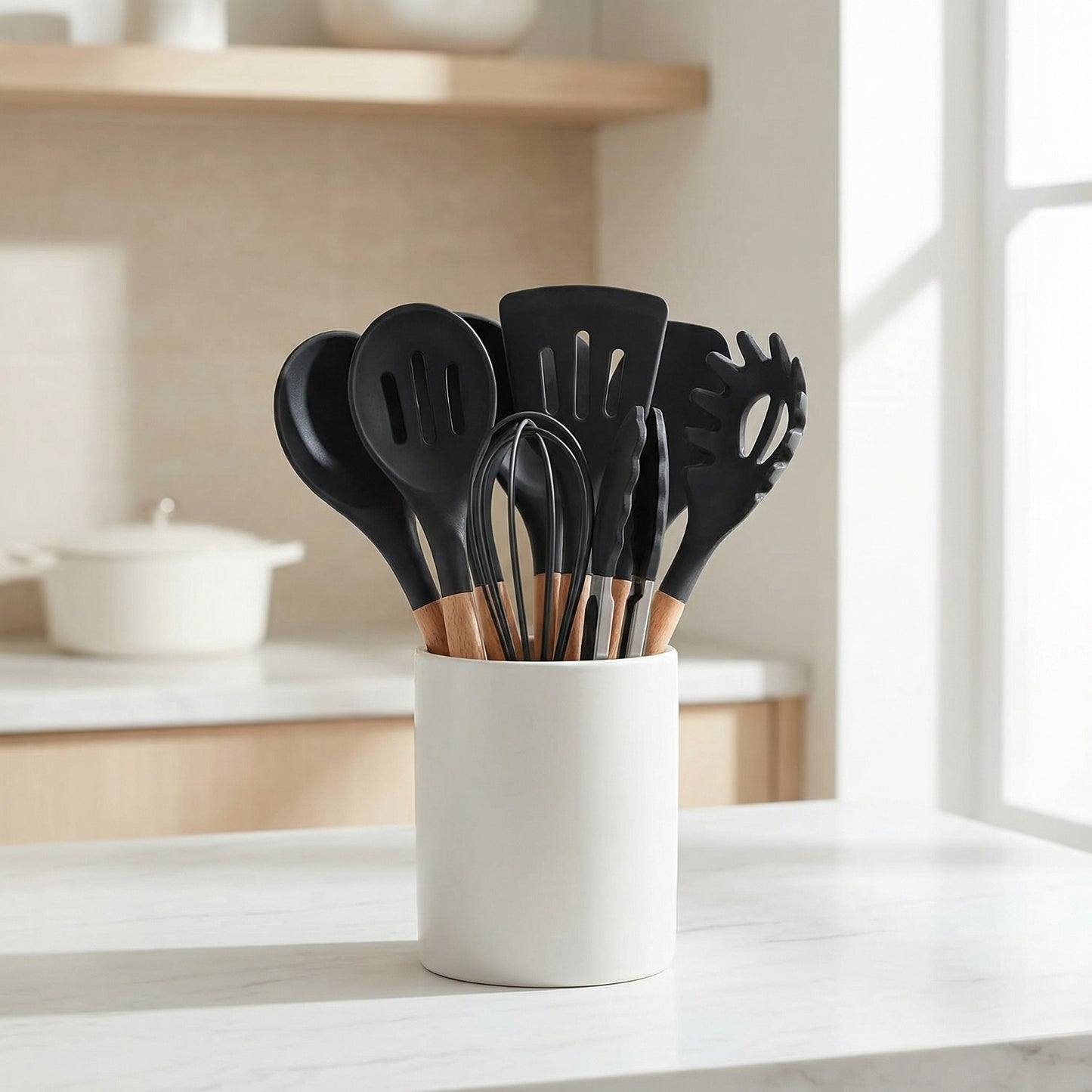 Juego Utensilios 19 Piezas Silicona Antiadherente de Cocina