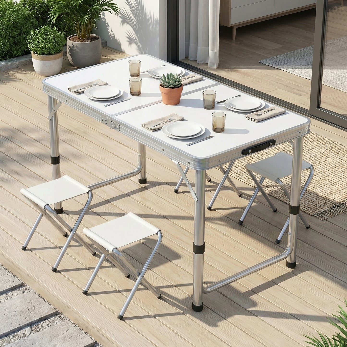 Pack de Mesa Plegable con 4 Sillas