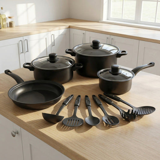 Set de Batería 13 Piezas Antiadherente Royal Mark Color Negro