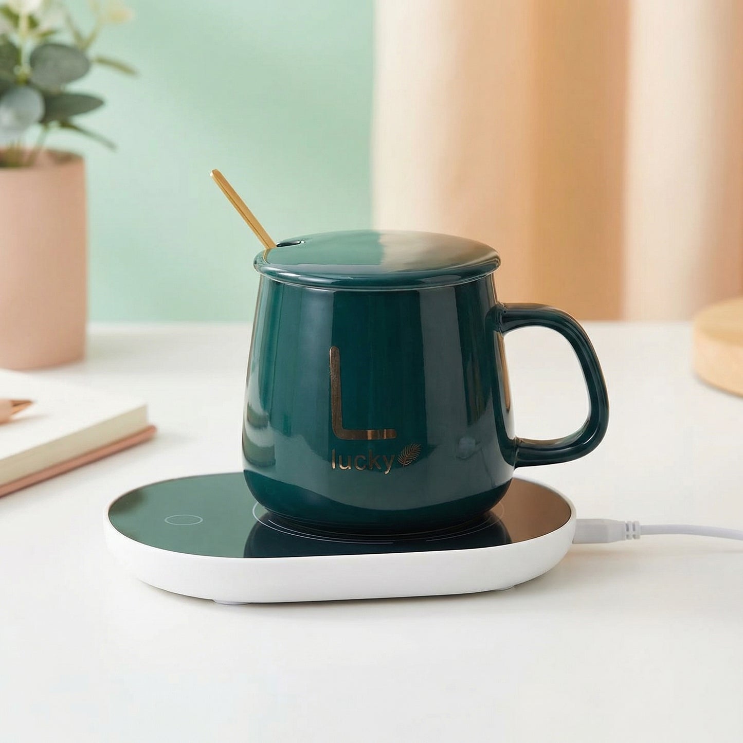 Taza con Calentador Eléctrico Elegante