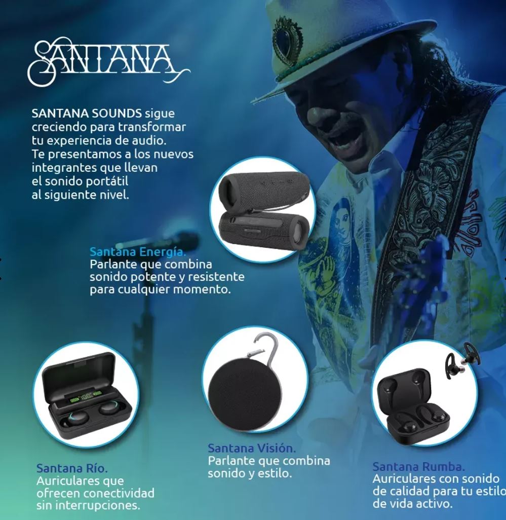 Pack Santana Rio Auriculares + Parlante Bluetooth 5.1