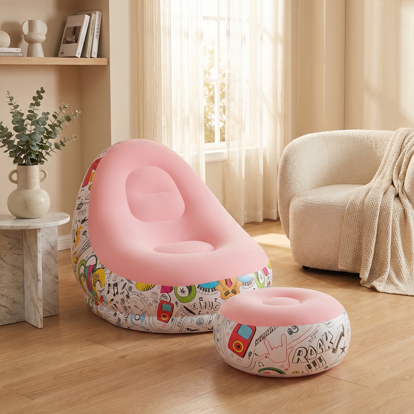 Sillón Inflable Ergonómico con Reposa Pies