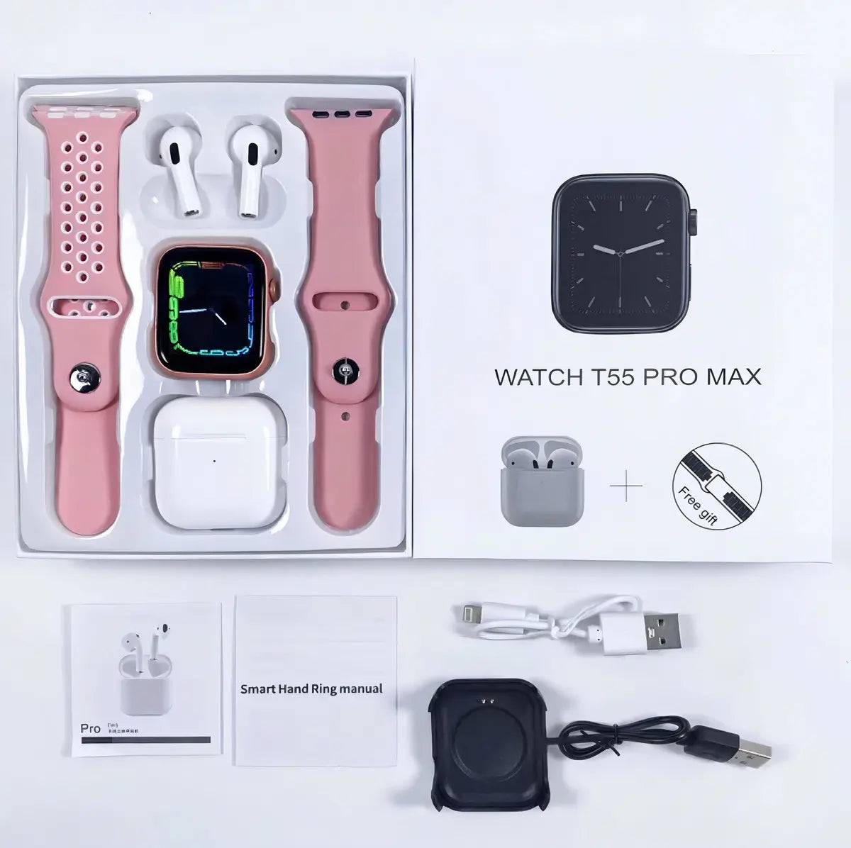 Pack 2X Watch T55 Pro Max + Audífonos