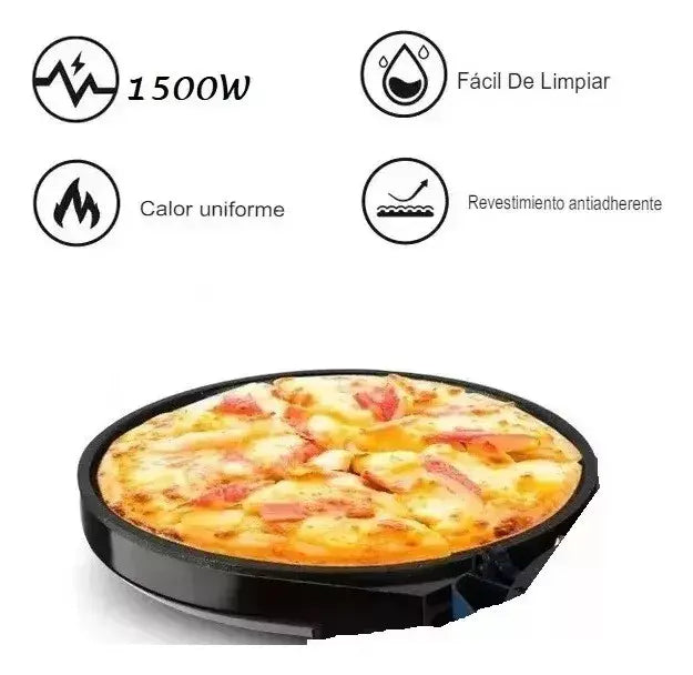Sartén Eléctrico Multifuncional Pizza Pan Vidrio