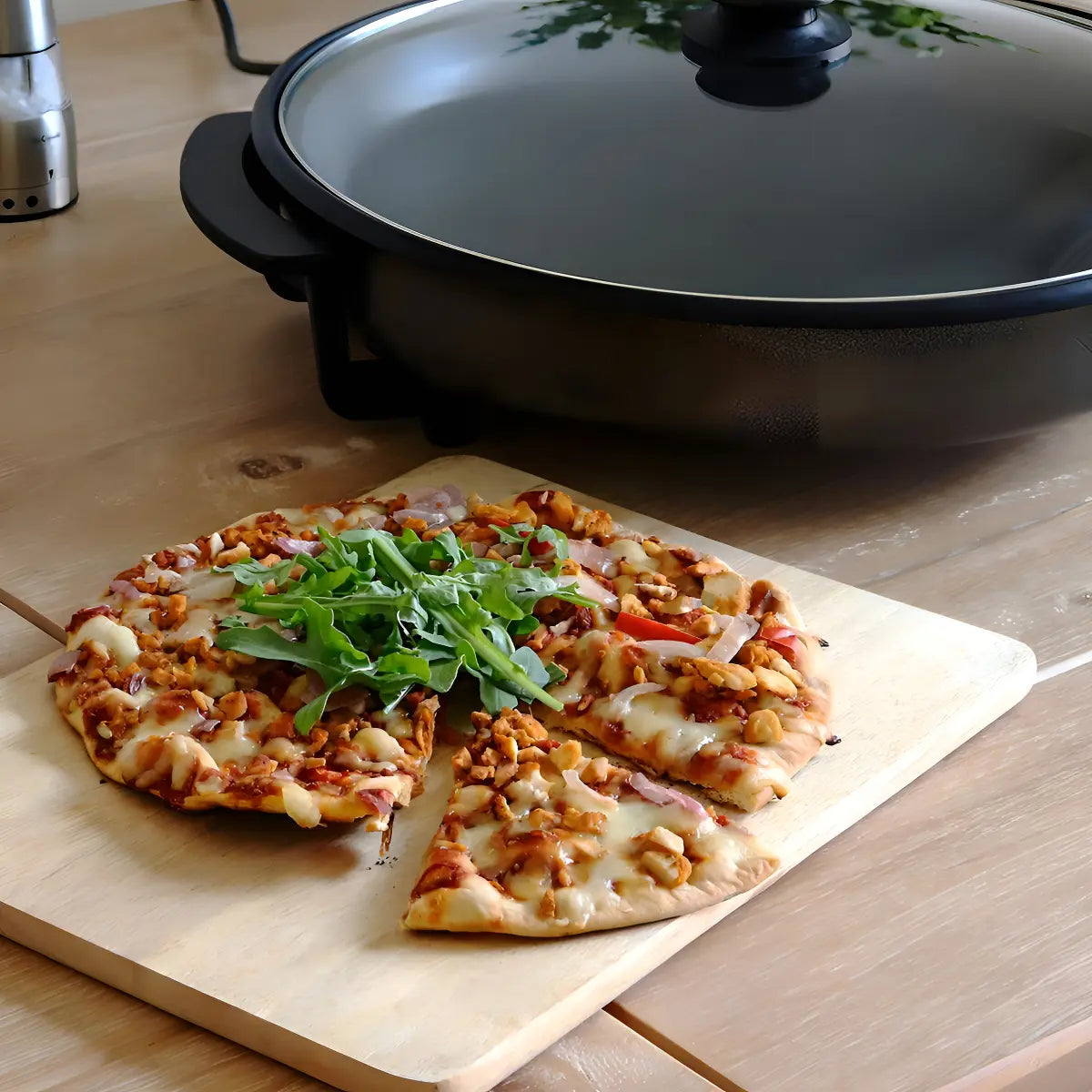 Sartén Eléctrico Multifuncional Pizza Pan Vidrio