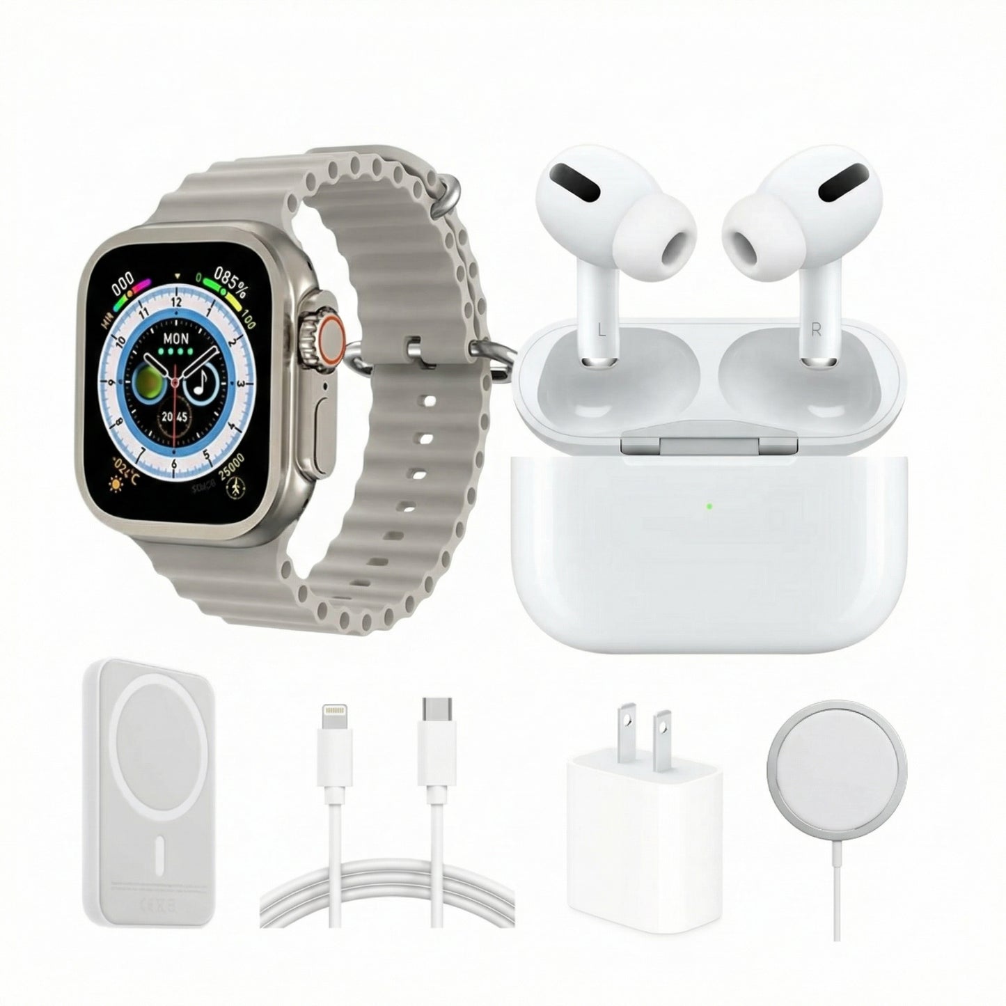 Kit Smartwatch + Audífonos + Power Bank