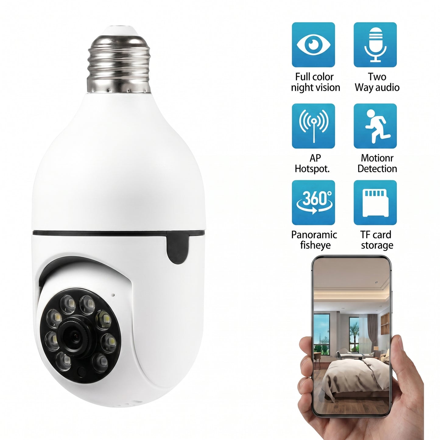 Cámara de Seguridad Panorámica con Wifi
