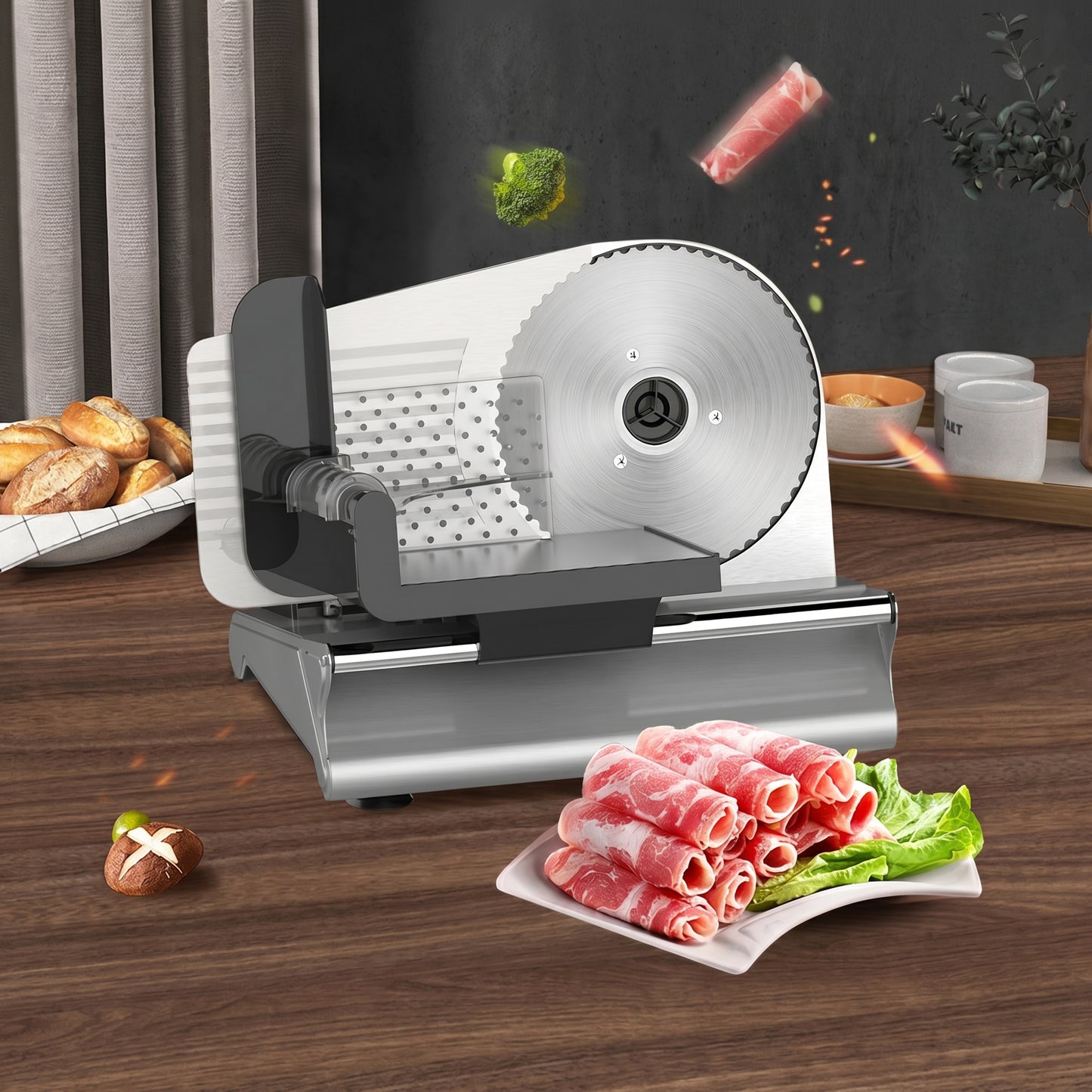 Rebanador de Carne con Cuchilla de Acero