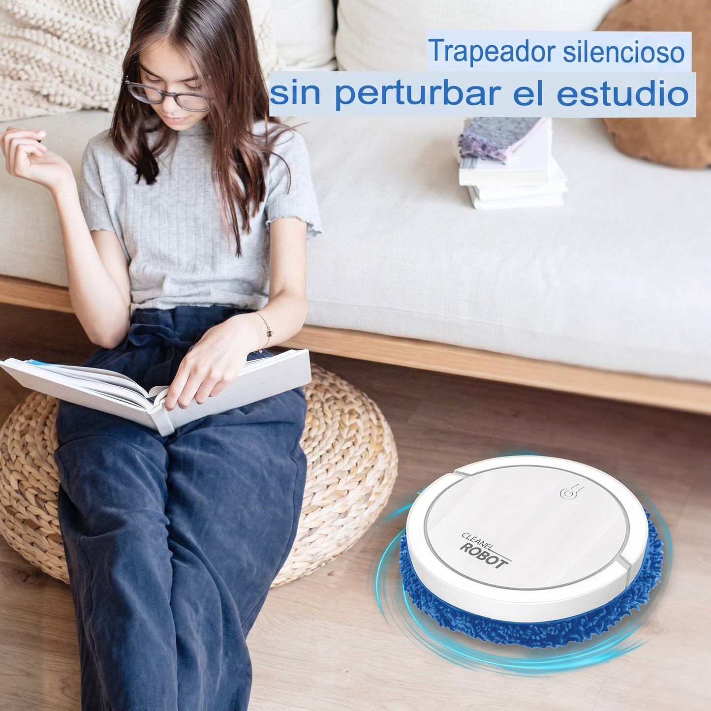 Robot Aspiradora Redondo Blanco 